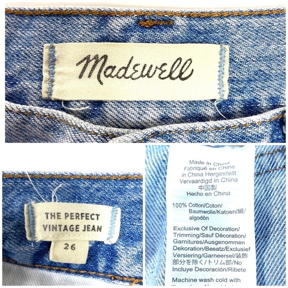MADEWELL The Perfect Vintage Jeans light Washed Style#C2819 - Picture 6 of 9